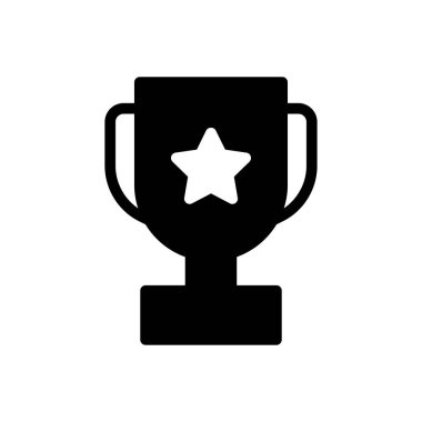 Kazanan vektör glyph düz simgesi 