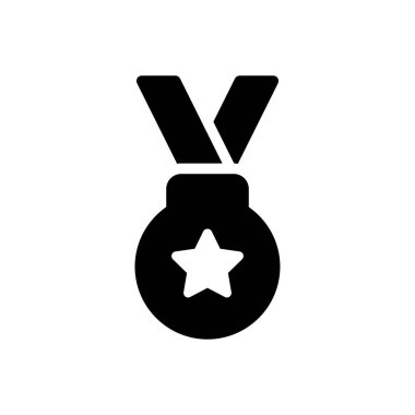 ödül vektörü glyph düz simgesi 