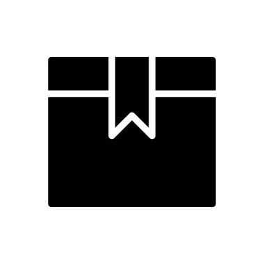 parsel vektör glyph düz simgesi 