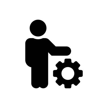 yönetim vektörü simgesi düz simgesi 