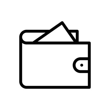 cüzdan vektör ince çizgi simgesi