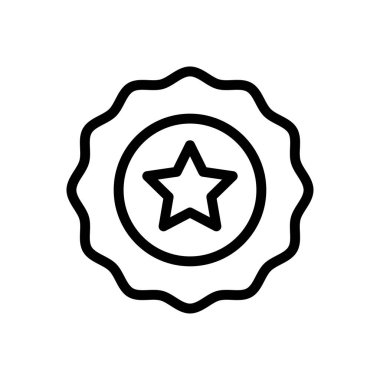 Madalya vektörü ince çizgi simgesi