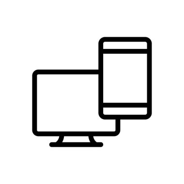 veri transfer vektörü ince çizgi simgesi