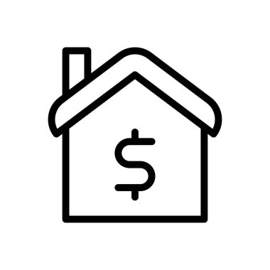 ev vektörü ince çizgi simgesi