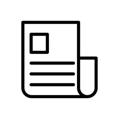 kağıt vektörü ince çizgi simgesi