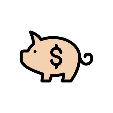 banka vektör çizgisi renk simgesi