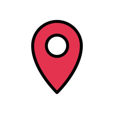 konum vektör çizgisi renk simgesi