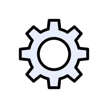 dişli vektör çizgisi renk simgesi