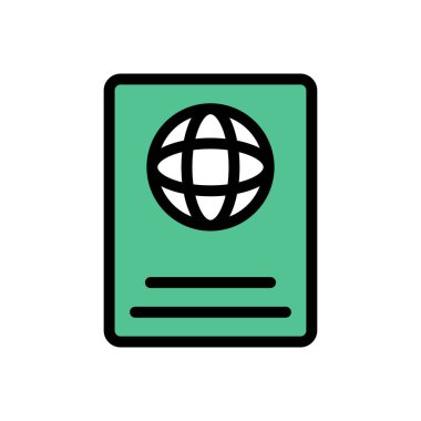 seyahat vektörü renk simgesi