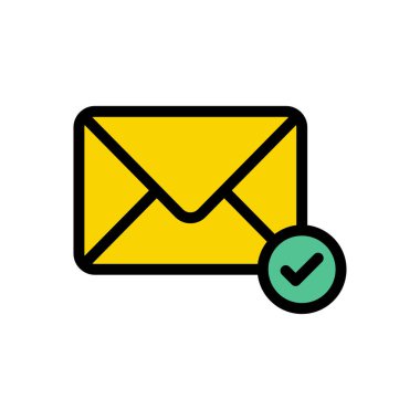 Gelen kutusu vektör çizgisi renk simgesi