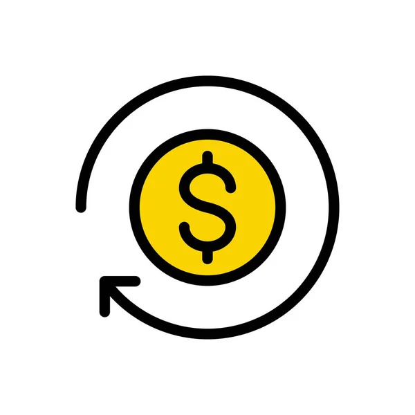 Dinero Vector Icono Color Plano — Vector de stock