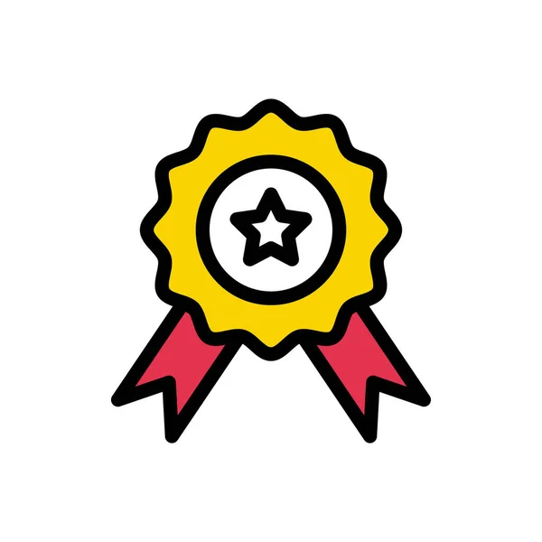 Médaille Vecteur Plat Icône Couleur — Image vectorielle