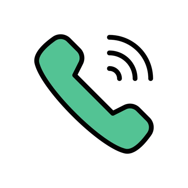 Телефон Вектор Плоский Колір Значок — стоковий вектор