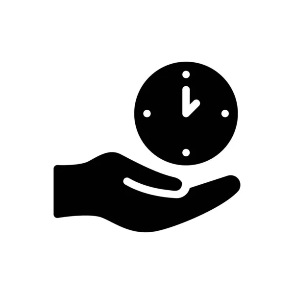 Годинник Вектор Гліф Плоский Значок — стоковий вектор
