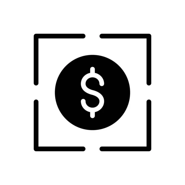 Dollar Vektor Glyphen Flaches Symbol — Stockvektor