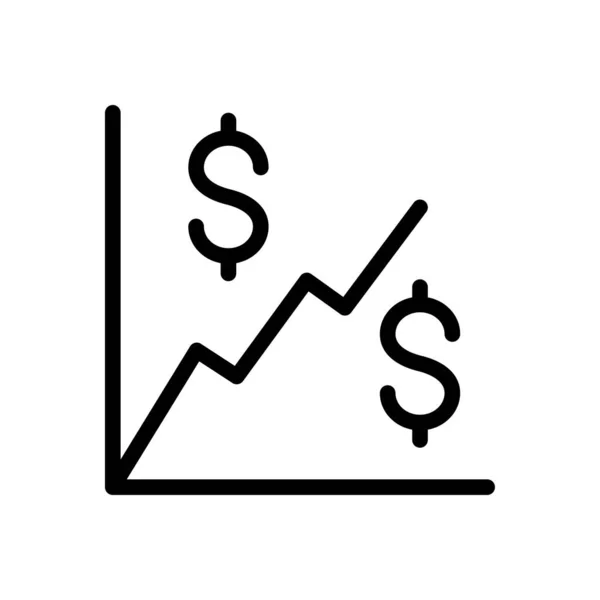 Diagram Vektor Tunn Linje Ikon — Stock vektor