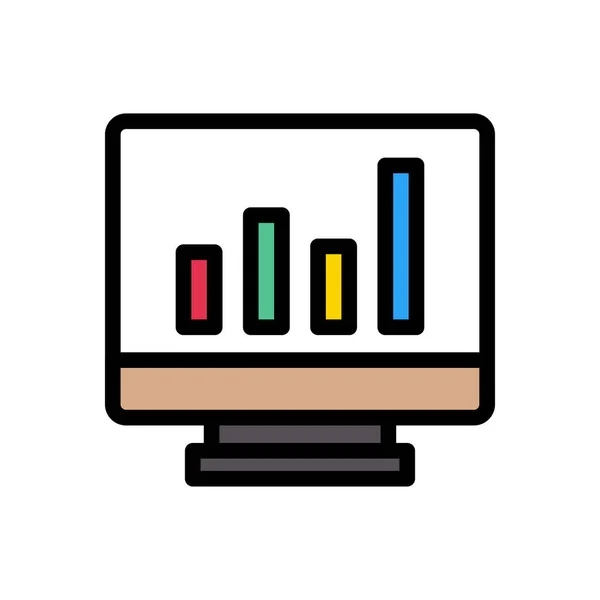 Graph Vector Line Color Icon — Stock Vector