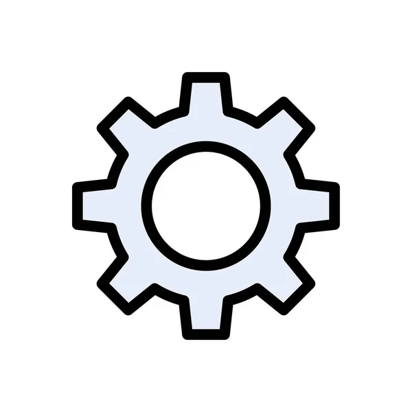 Getriebe Vektor Linie Farbe Symbol — Stockvektor