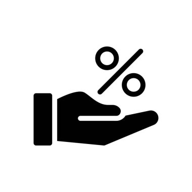 satış vektörü glyph düz simgesi