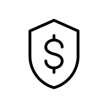 kalkan vektörü ince çizgi simgesi