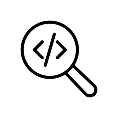 programlama vektörü ince çizgi simgesi