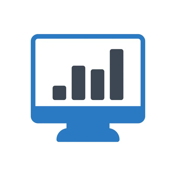 Diagramm Vektor Glyphen Farbsymbol — Stockvektor