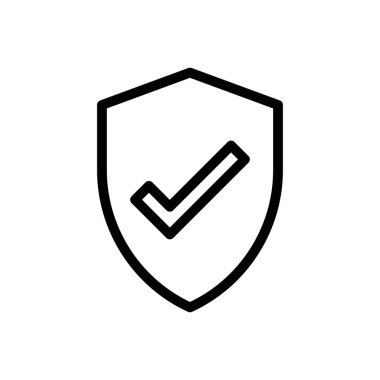 kalkan vektörü ince çizgi simgesi