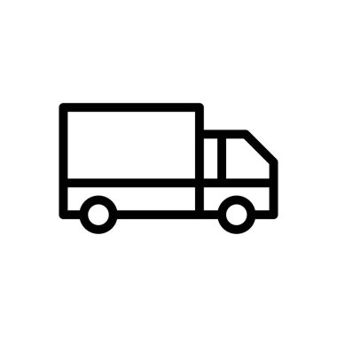 kamyon vektör ince çizgi simgesi