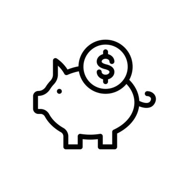 bank vektörü ince çizgi simgesi