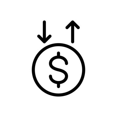 Dolar vektör ince çizgi simgesi