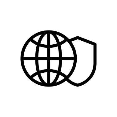 internet vektörü ince çizgi simgesi