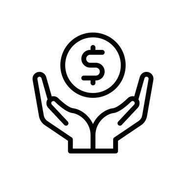 Koruma vektörü ince çizgi simgesi