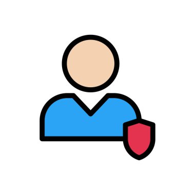 profil vektörü düz renk simgesi