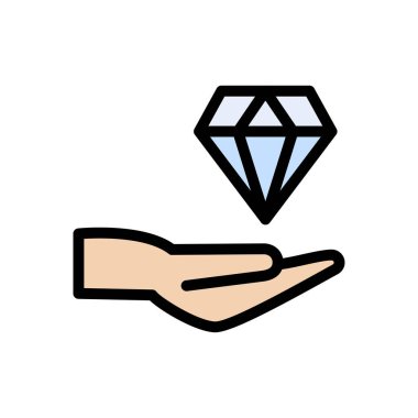 mücevher vektörü düz renk simgesi