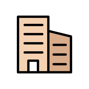 ofis vektörü düz renk simgesi