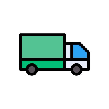 kamyon vektör düz renk simgesi