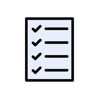 görev listesi vektör düz renk simgesi