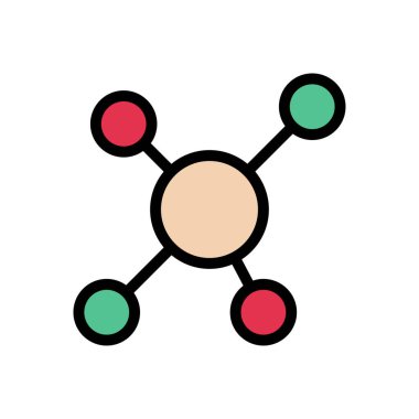 bağlantı vektörü düz renk simgesi