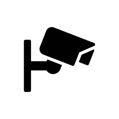 Güvenlik vektörü glyph düz simgesi