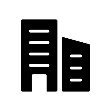 ofis vektörü glyph düz simgesi