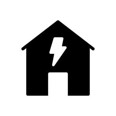 ev vektörü glyph düz simgesi