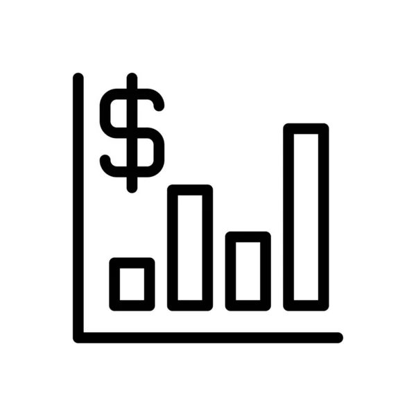 Bar Chart Vector Thin Line Icon — Stock Vector