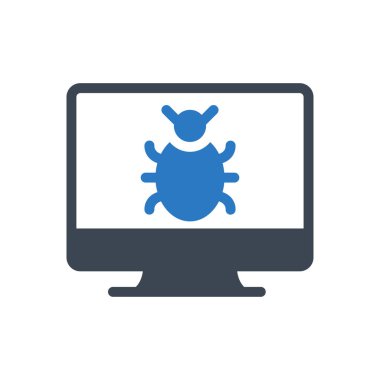 Virüs vektör düz simgesi