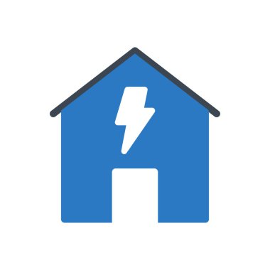 ev vektörü glyph düz simgesi