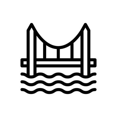 deniz vektörü ince çizgi simgesi