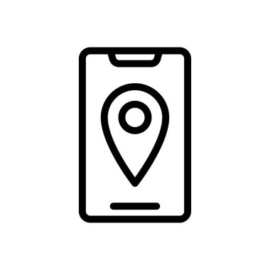 konum vektörü ince çizgi simgesi