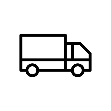 kamyon vektör ince çizgi simgesi