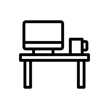 bilgisayar vektörü ince çizgi simgesi