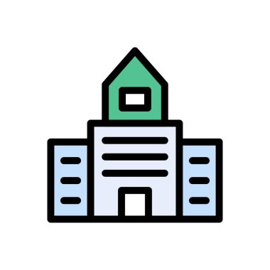 ev vektörü düz renk simgesi