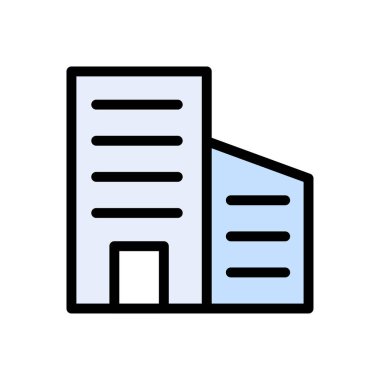 Gayrimenkul vektörü düz renk simgesi